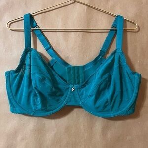 Savage x Fenty | Shimmer Flocked Logo Unlined Bra Teal Shimmer Size 40DDD (40F)